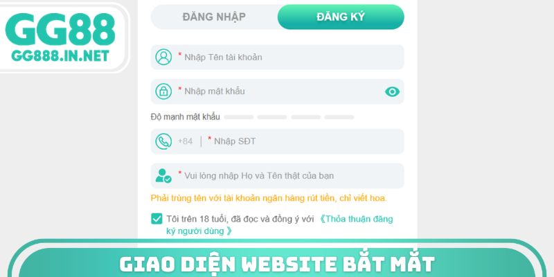 Giao diện website bắt mắt