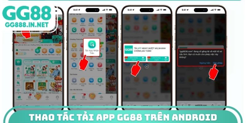 Thao tác tải app GG88 trên Android