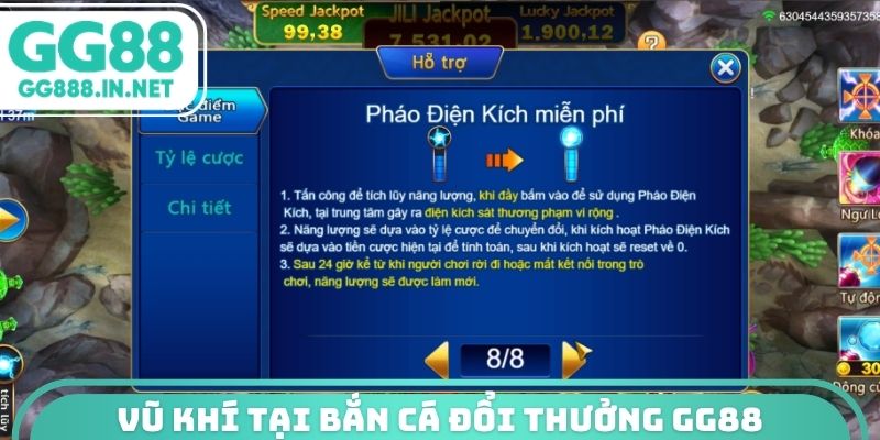 Vũ khí nên dùng tại bắn cá đổi thưởng GG88
